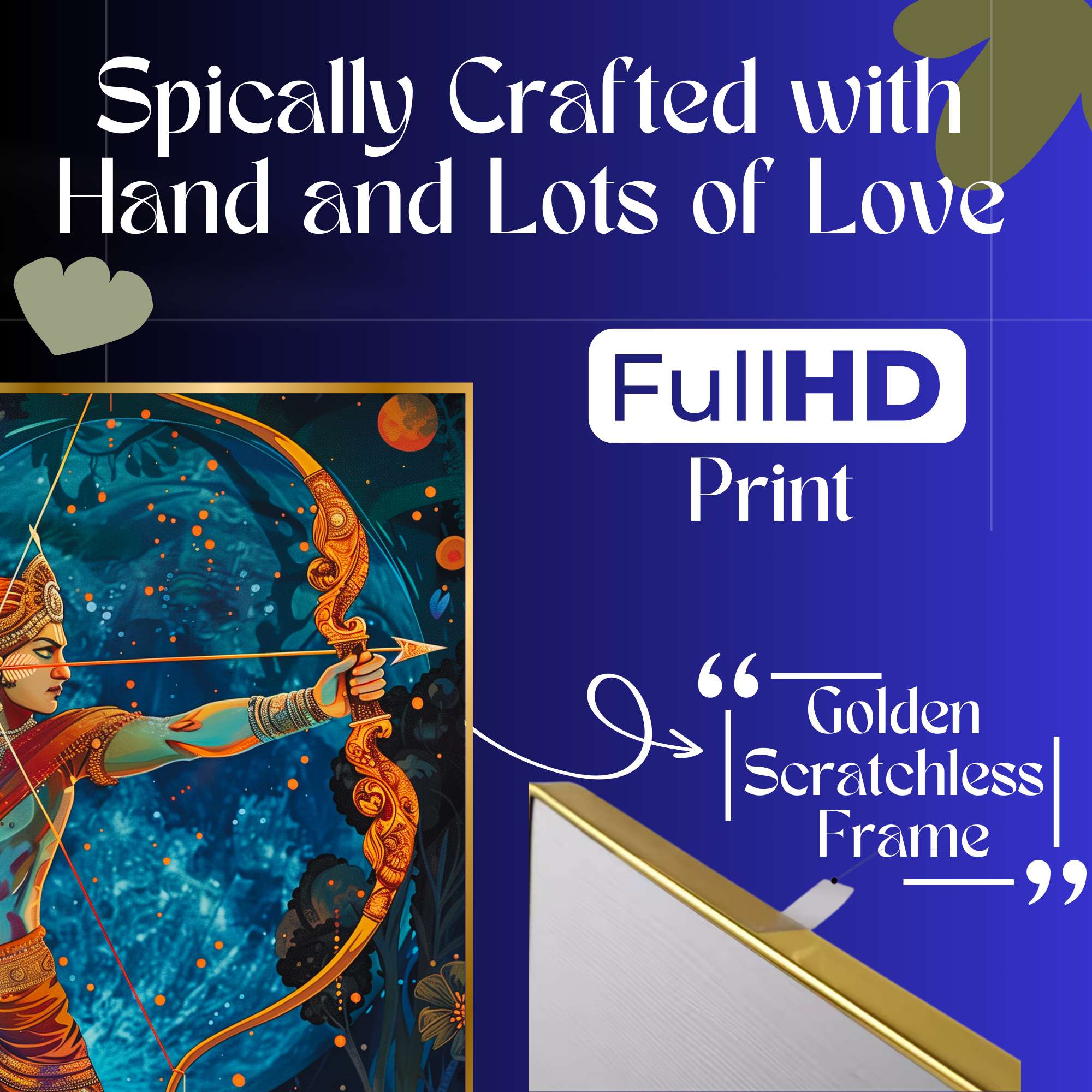 Set of Three Wall Paintings for Wall Dacoration Golden Framed Wall Paintings for Living Room & Bedroom Wall Art for Home Decoration & Office Wall Décor (24x18 inch CH-GD3-13) - Image 2